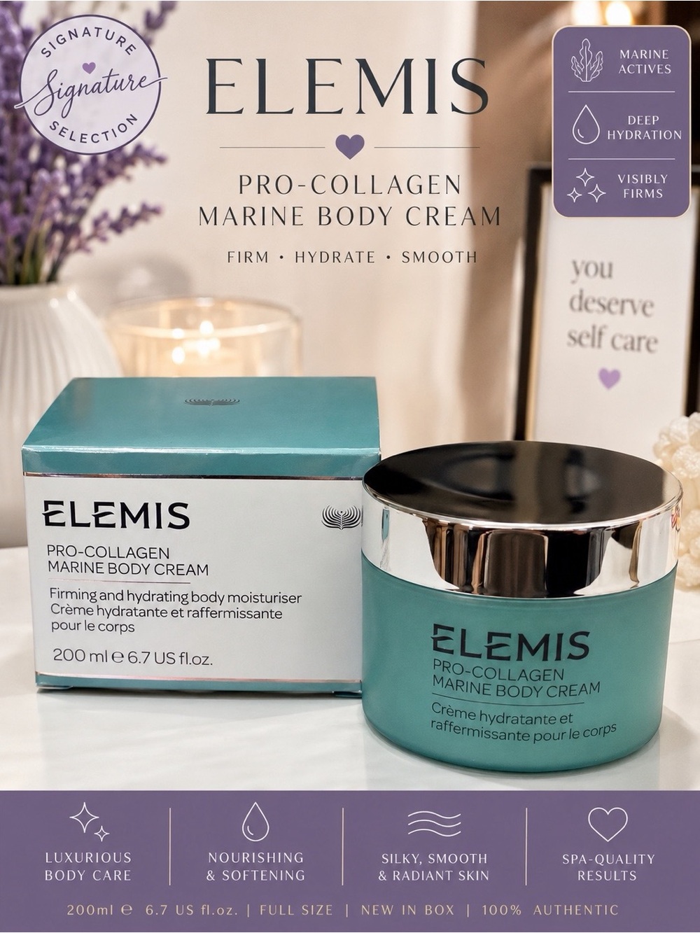 Elemis Pro-Collagen Marine Body Cream 6.7 oz 200ml New Firming Moisturizer
